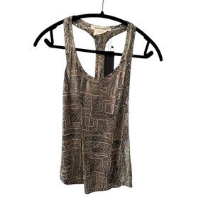 Isabel Marant x H&M Metallic Silk Blend Studded Tank Top Boho Rock Sz 4